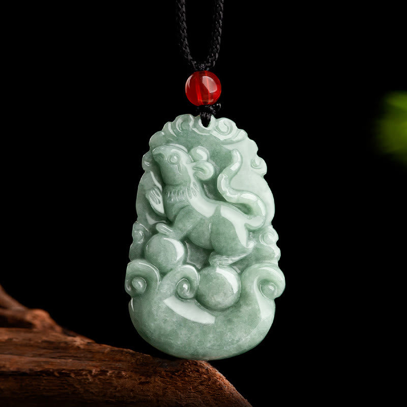 Green Jade 12 Chinese Zodiac Luck | Prosperity Necklace