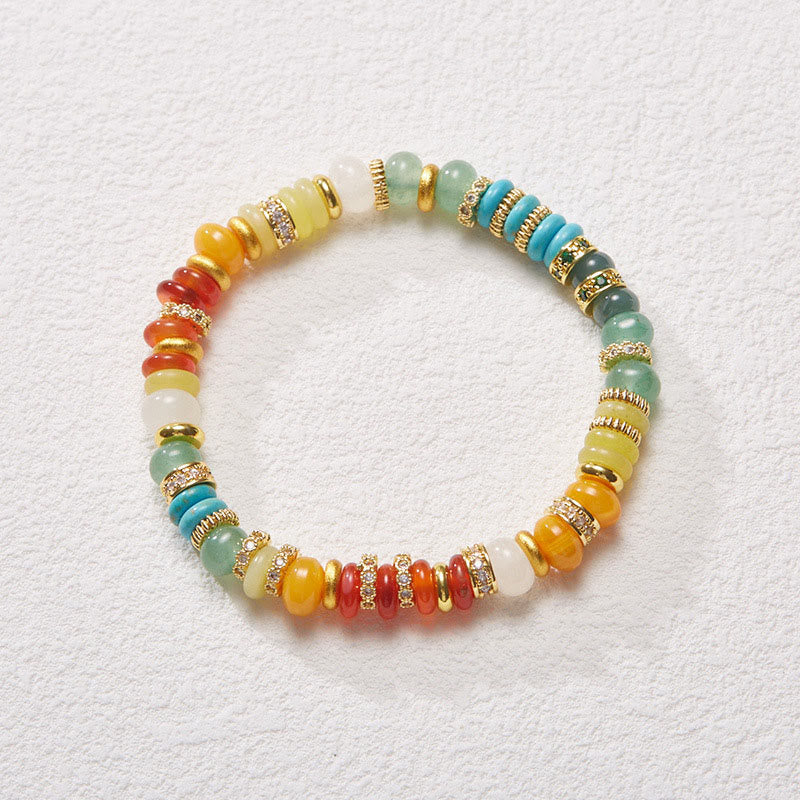 Rainbow Jade Agate Confidence Bracelet 6mm Healing Jewelry