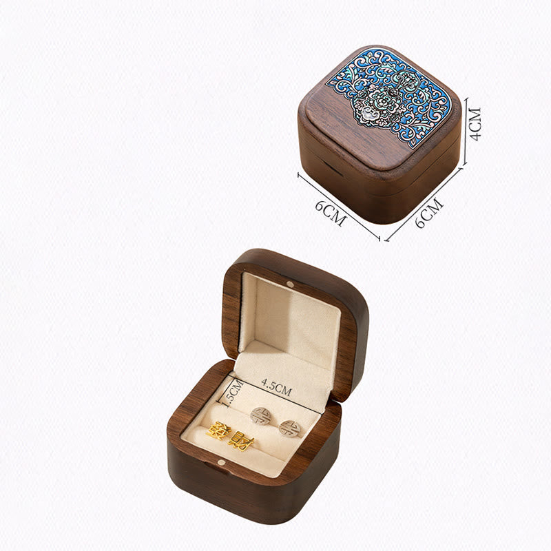 Handmade Black Walnut Wood Ring Jewelry Storage Box