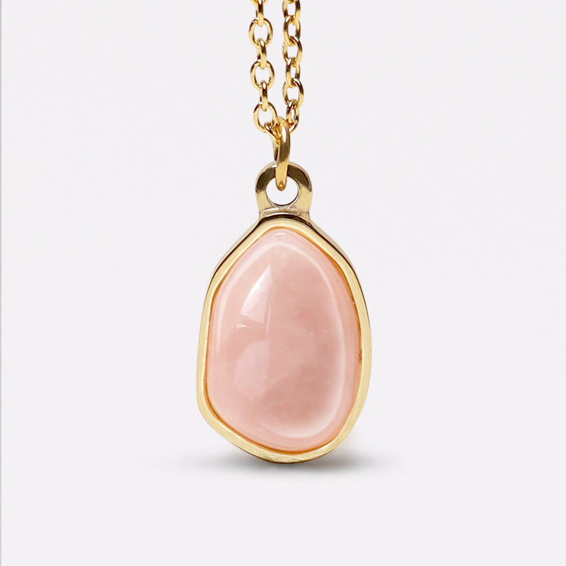 Natural Rose Quartz Necklace Pendant for Unconditional Love & Healing