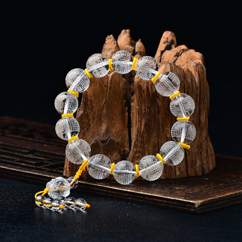 10mm Clear Quartz Bracelet for Meditation and Healing
