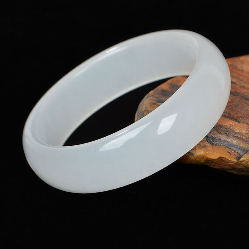 Golden Silk Jade Bangle Bracelet 58mm for Wealth & Luck