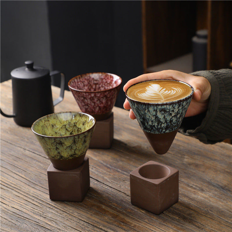 200ml Ceramic Kiln Change Coffee Mug for Zen Decor Rituals