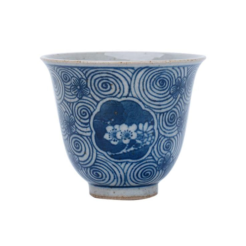 Hand Painted Blue and White Porcelain Lotus Ceramic Tea Cup 100ml