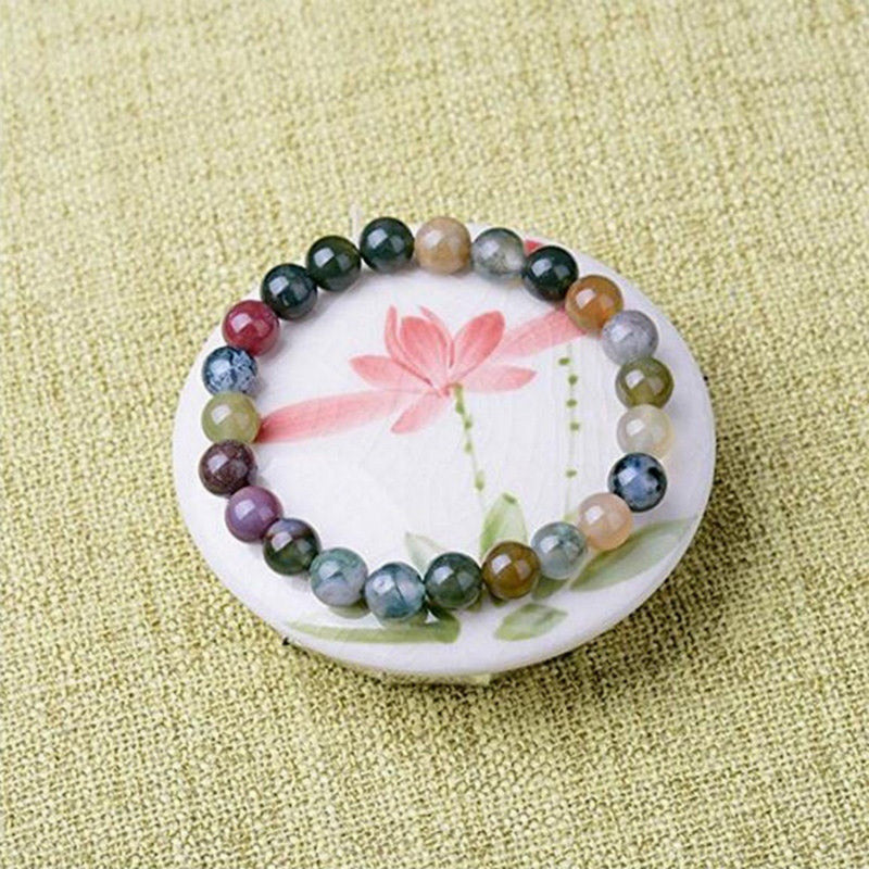 India Agate 8mm Bracelet for Luck & Calm Energy
