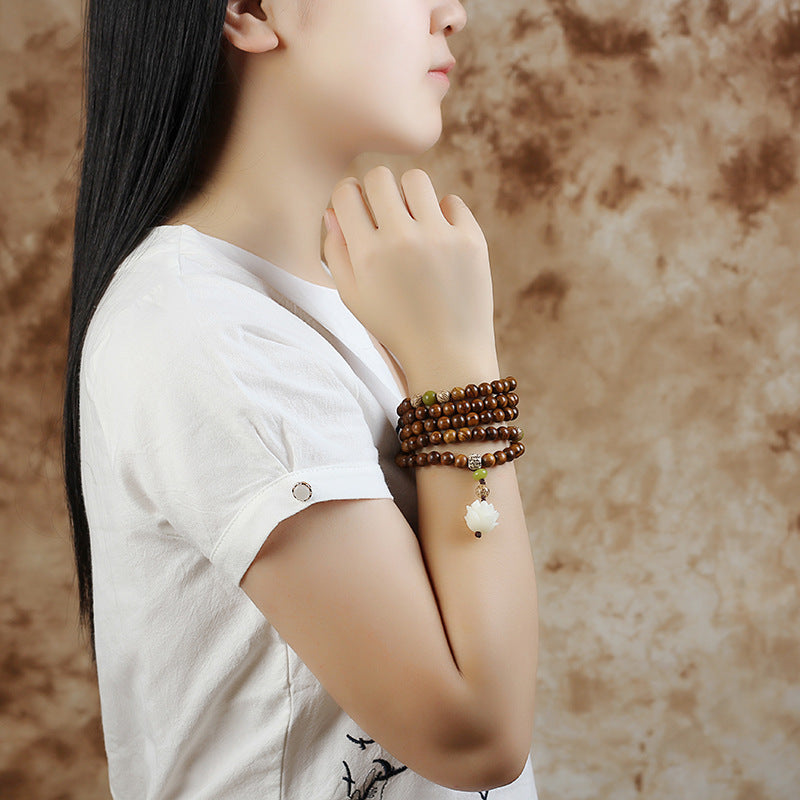 6mm Rosewood Lotus Bracelet for Protection & Calm