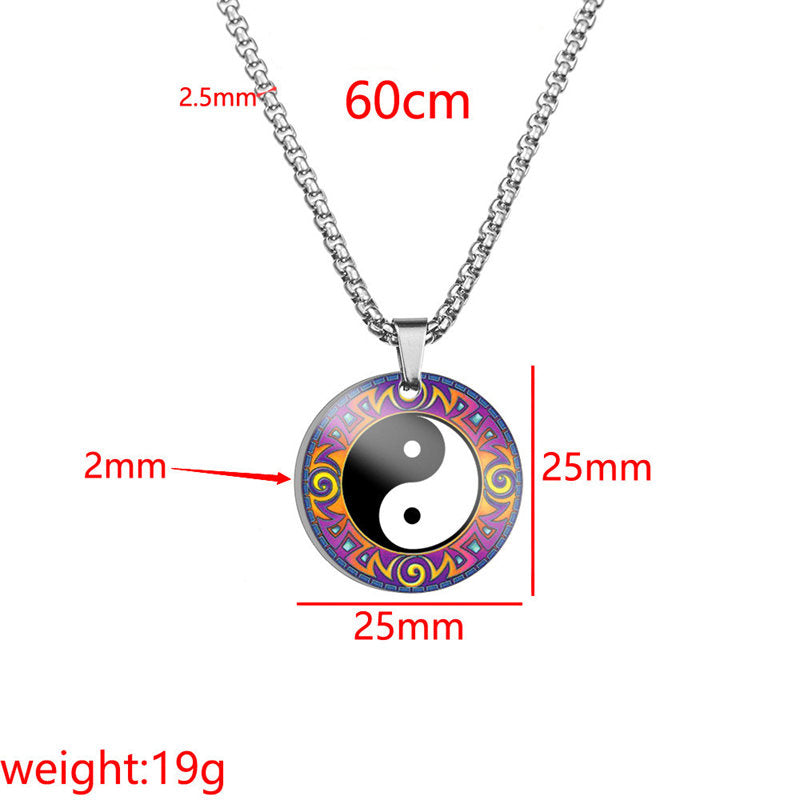 Titanium Steel Yin Yang Koi Fish Harmony Necklace