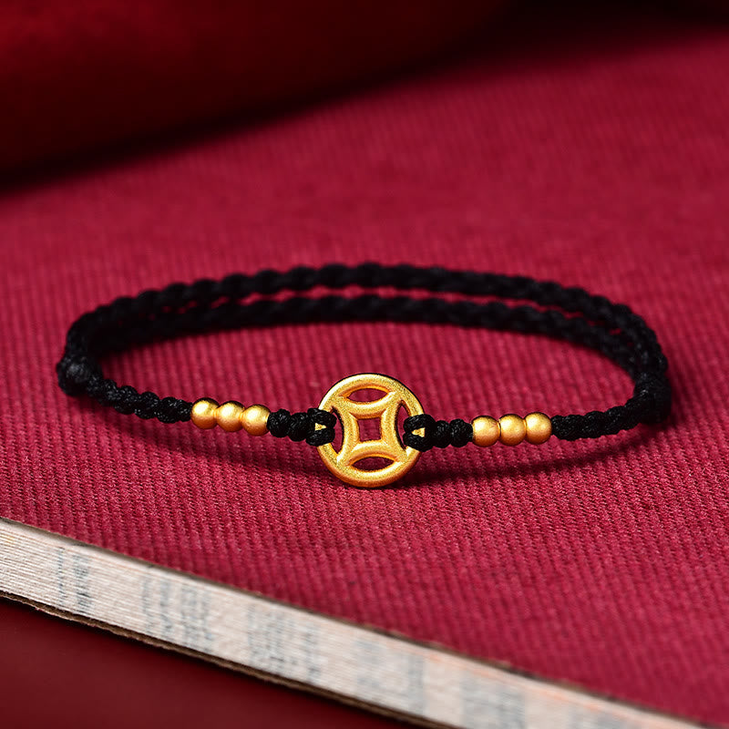 Red String Bracelet for Strength & Protection | Braided Copper Coin