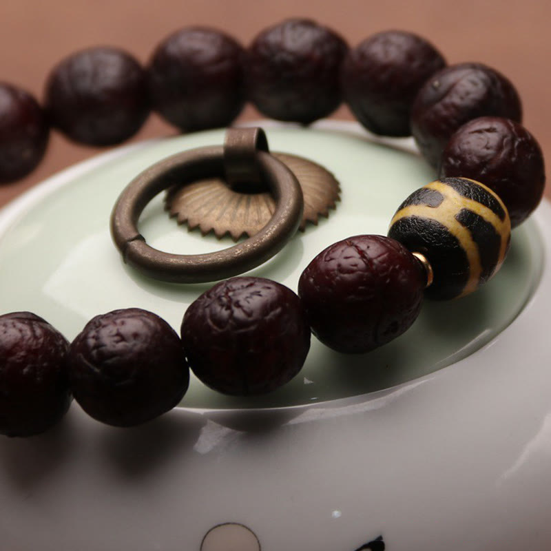 Unisex Bodhi Seed Tibetan Wrist Mala | Luck & Wealth Charm
