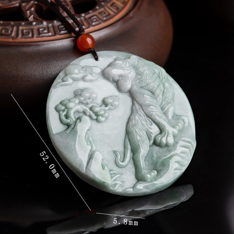 Jade Tiger Zodiac Necklace for Protection and Prosperity