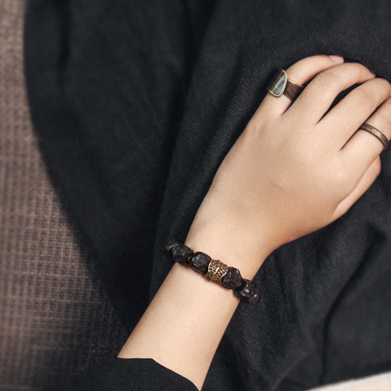 Ebony Wood Copper Couple Bracelet for Peace & Balance