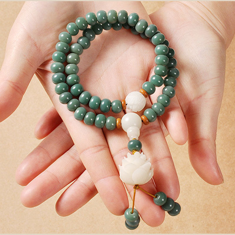 6x8mm Bodhi Seed Lotus Bracelet for Success and Enlightenment