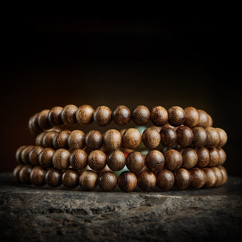 8mm Agarwood Jade Wood Mala Beads Bracelet for Balance