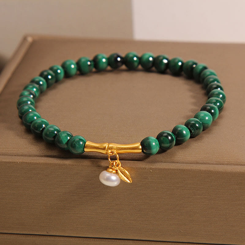 5mm Malachite Lucky Bamboo Anti-Anxiety Bracelet