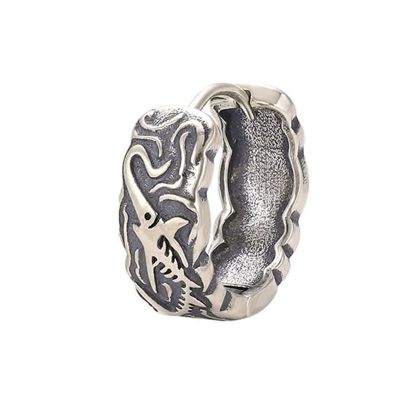 Fish Bone Pattern Copper Spiritual Earrings for Wealth & Luck