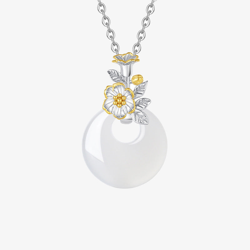 925 Sterling Silver Chalcedony Harmony Pendant Necklace