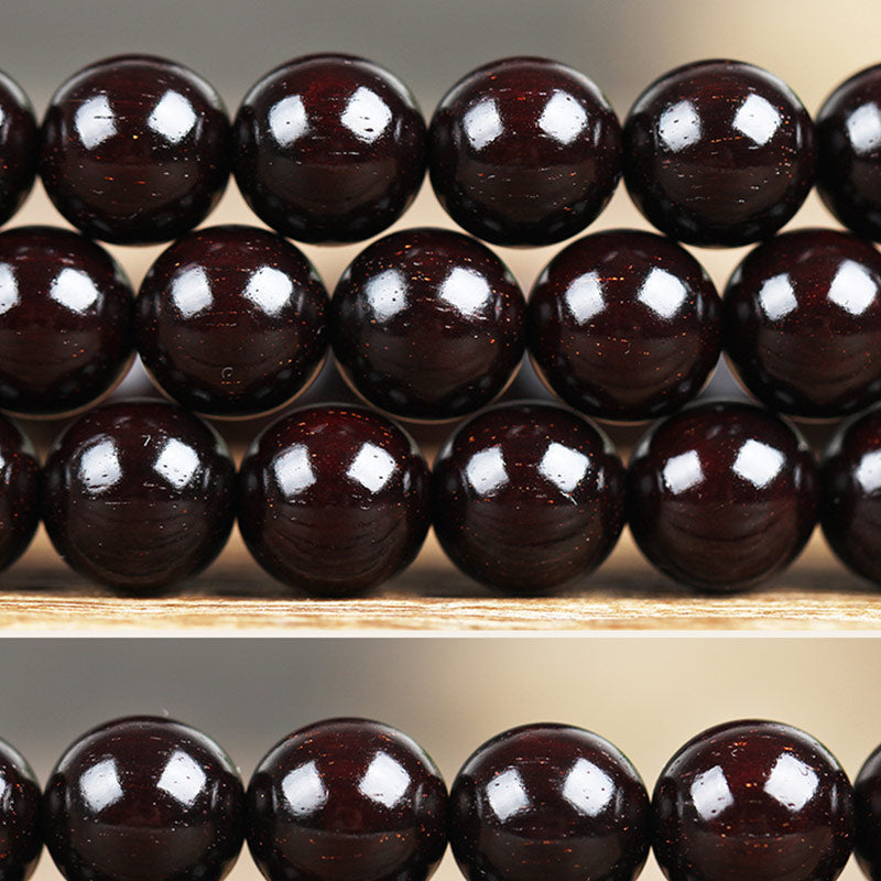 10mm Small Leaf Red Sandalwood Protection Bracelet