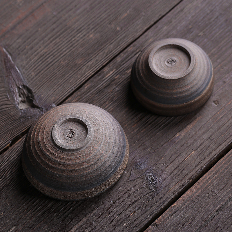 Striped Ceramic Teacup 80ml | Zen Decor Bowl