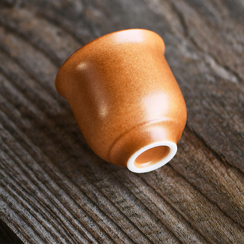 Dunhuang Lotus Ceramic Teacup 90ml for Zen Decor