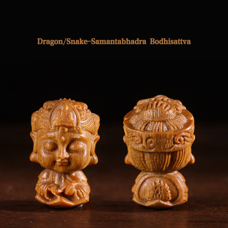 Green Sandalwood Chinese Zodiac Buddha Decoration