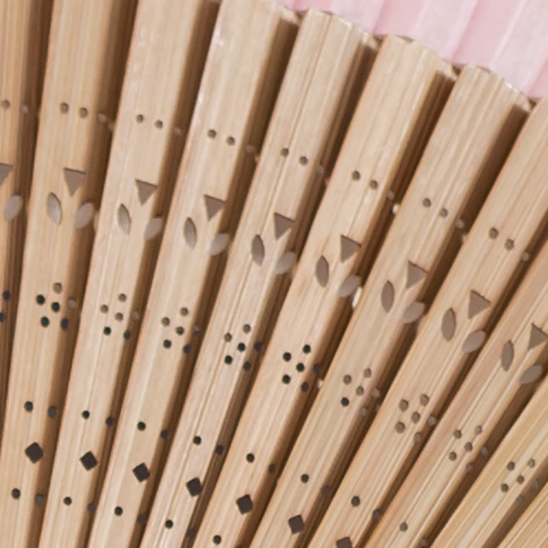 Handheld Gradient Bamboo Folding Fan for Spiritual Decor