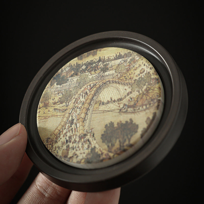 Ceramic Zen Tea Cup Mat 7.9cm | Natural Zen Decor