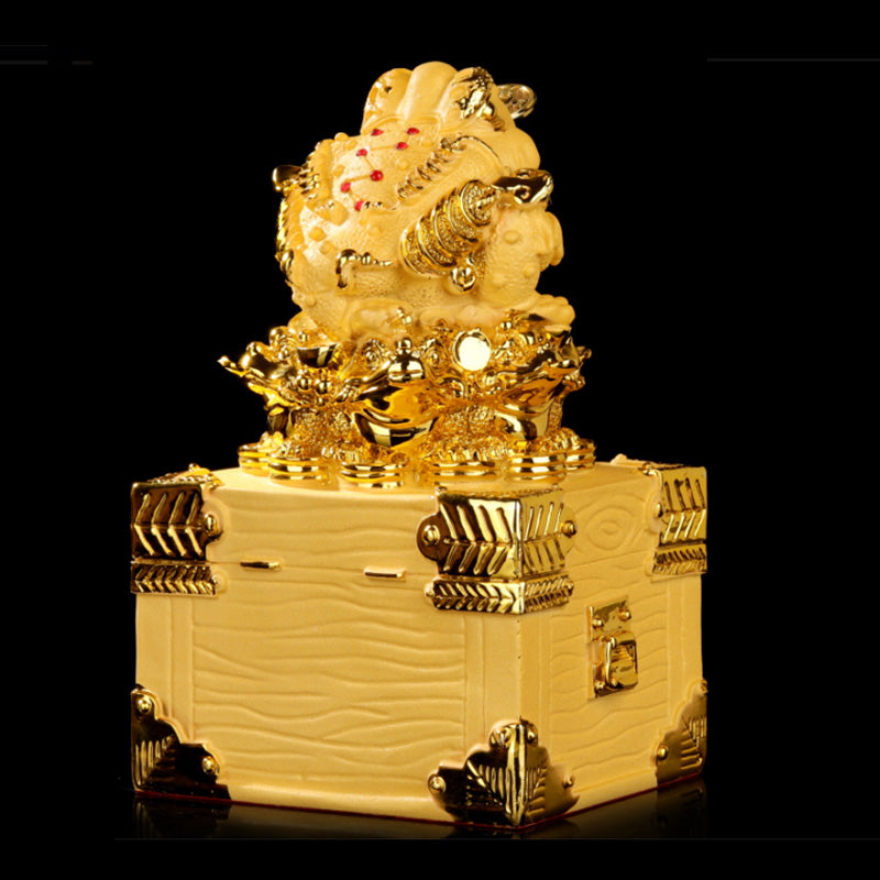 Feng Shui Money Frog Statue for Luck and Wealth Decor - Medium