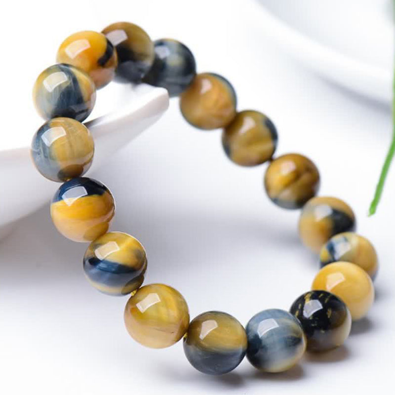 12mm Tiger Eye Courage Strength Protection Bracelet