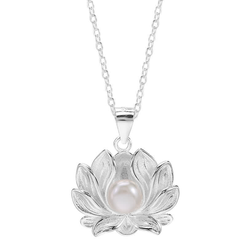 6mm Pearl Lotus Pendant Necklace – Wealth & Enlightenment