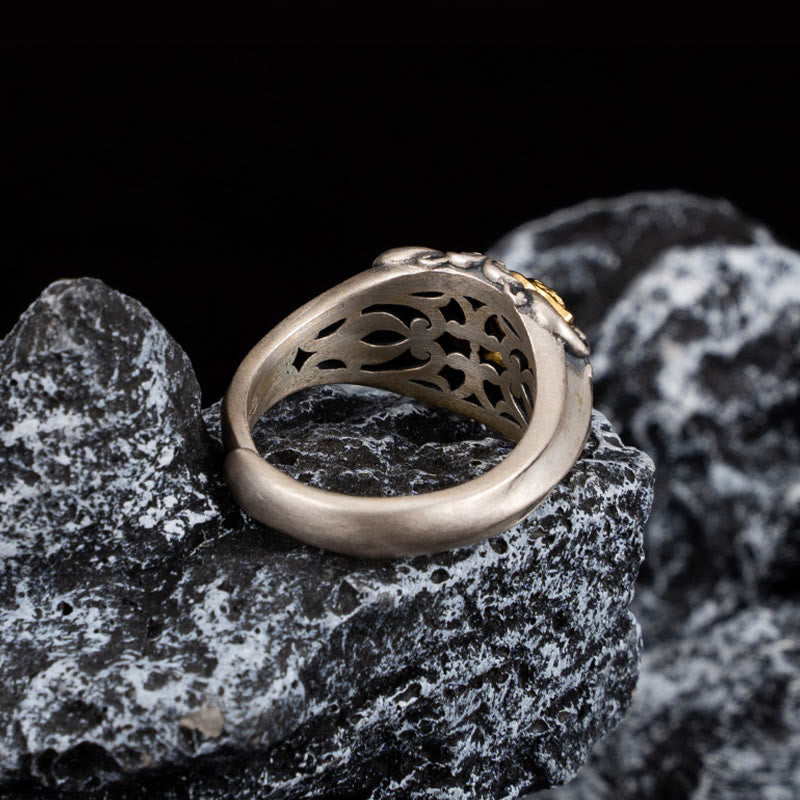 Sterling Silver Tibetan Skull Protection Ring Adjustable