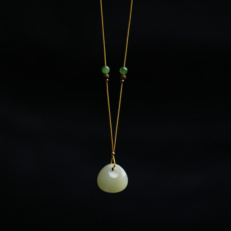 Hetian Jade Prosperity Pendant Necklace | Small Bag Design