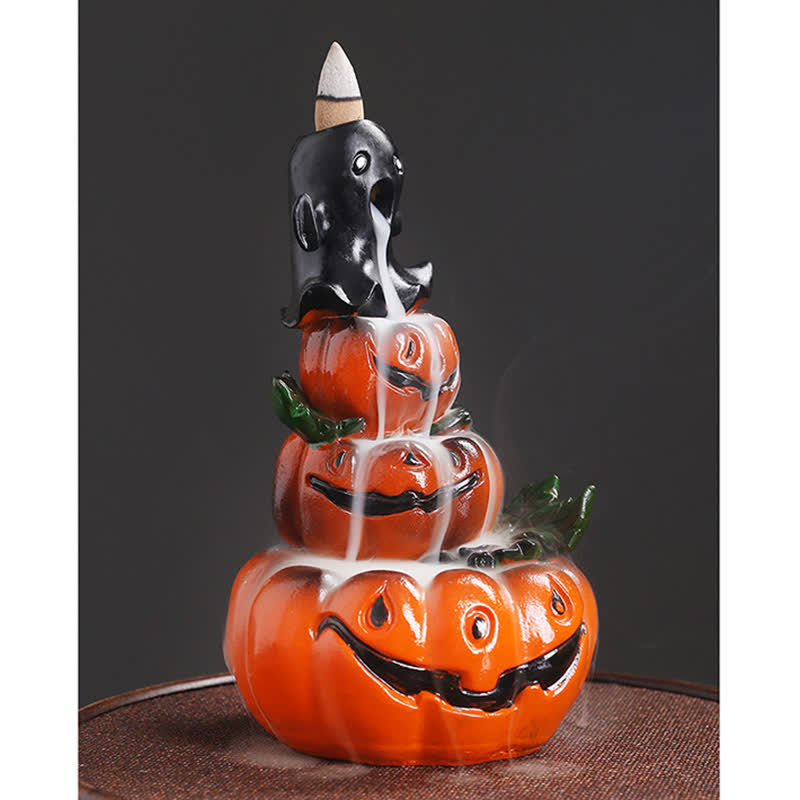 Halloween Pumpkin Resin Backflow Incense Burner Decor