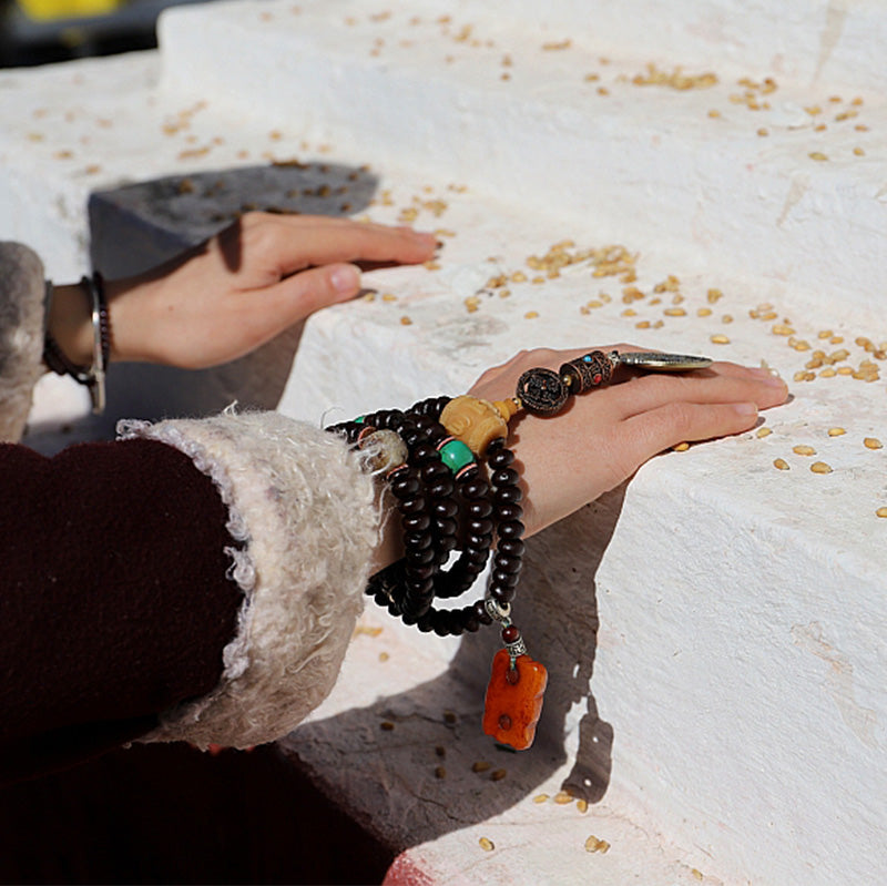108 Beads Bodhi Seed Mala Bracelet for Meditation & Harmony