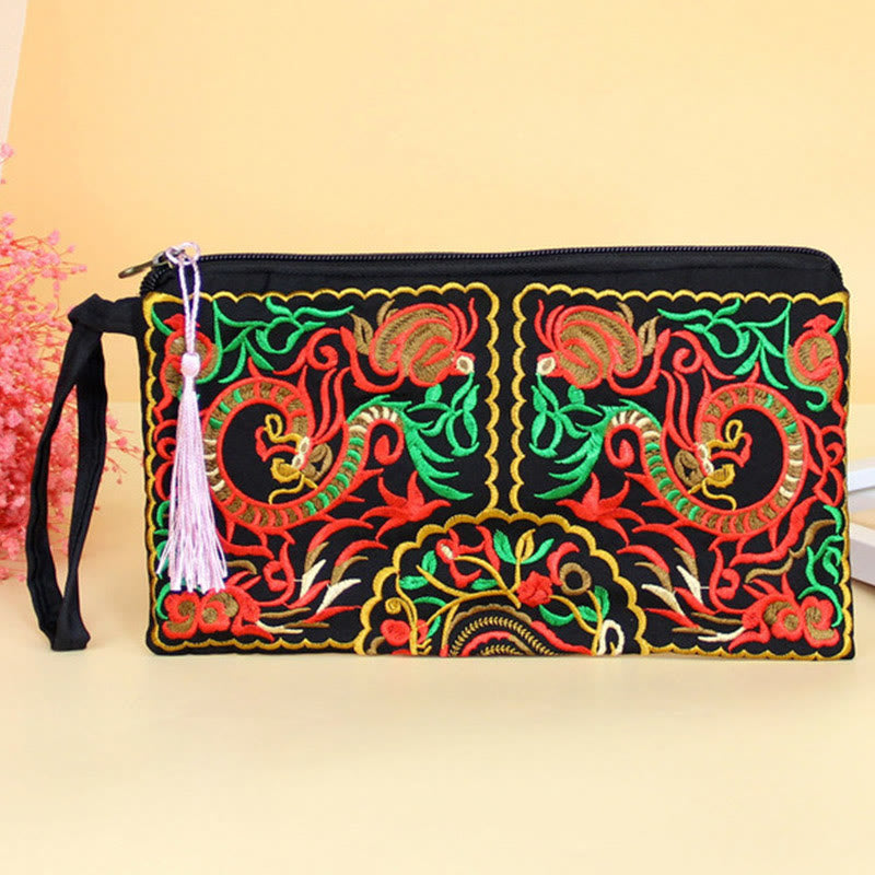 Dragon Butterfly Spiritual Cosmos Flower Wallet 14x25cm
