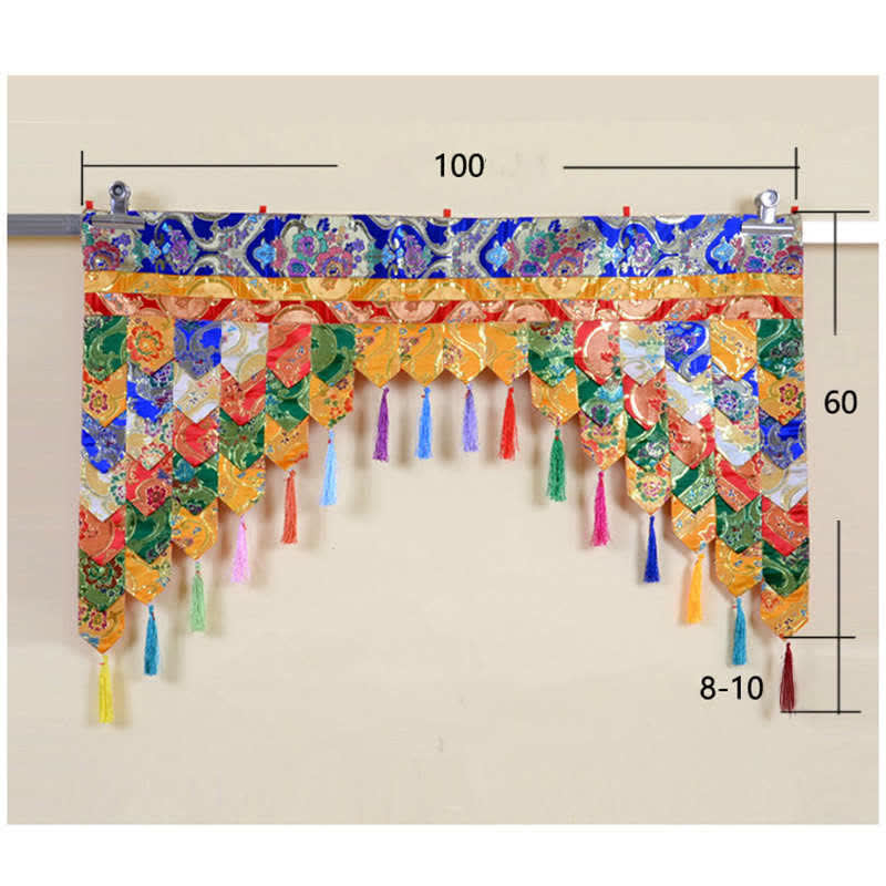 Tibetan Five Colors Prayer Altar Curtain Fabric 100x60cm