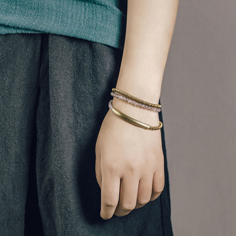 Triple Wrap Agate Stone Protection Copper Bracelet