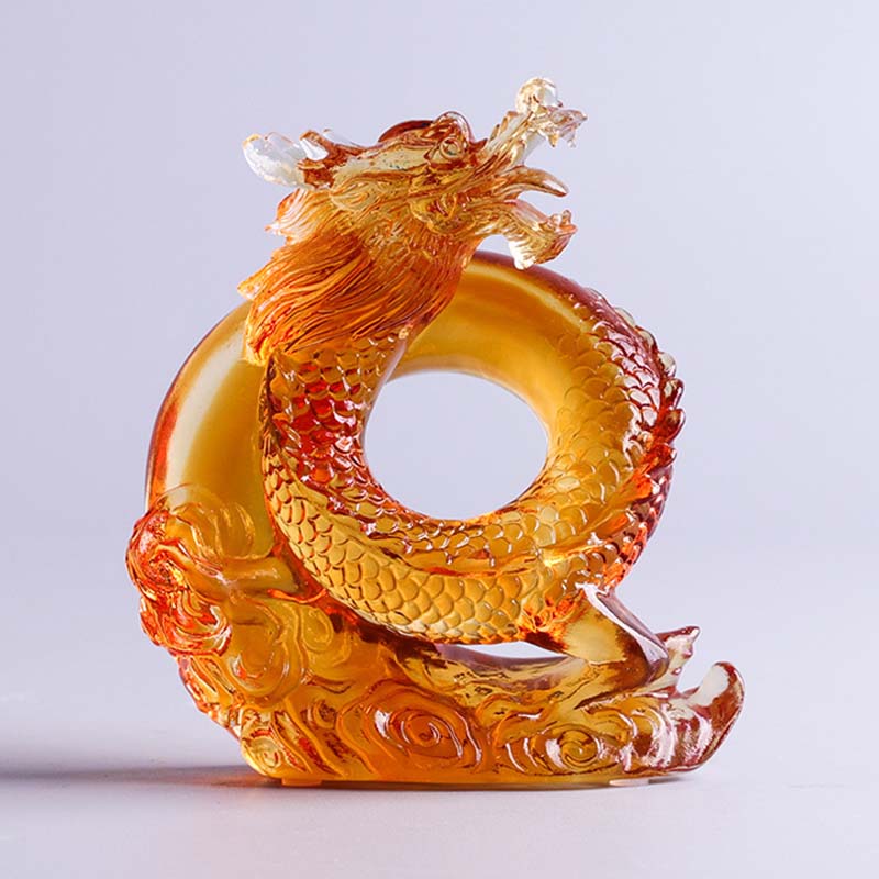 Liuli Dragon Feng Shui Art Piece for Protection & Power