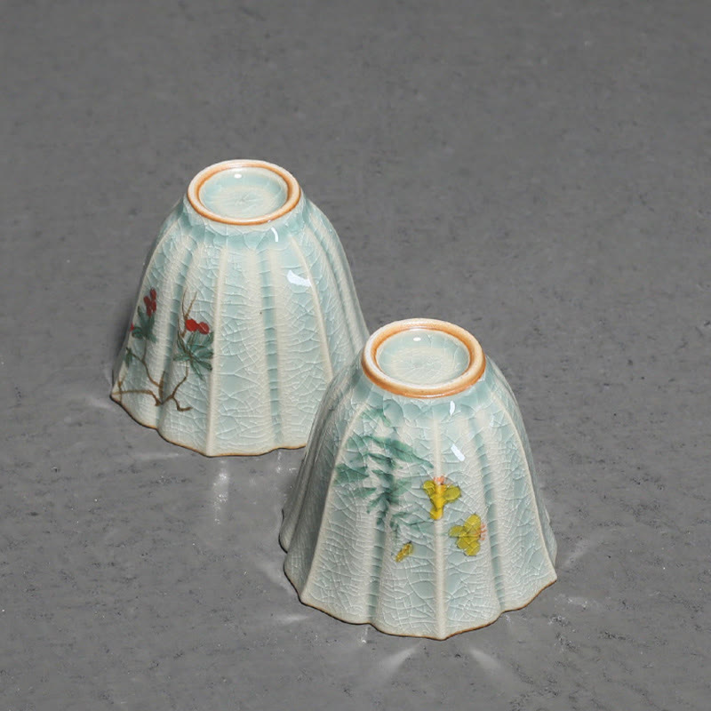 Loquat Dogwood Ceramic Kung Fu Tea Cup 75ml Zen Decor