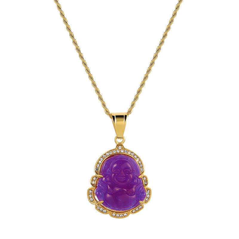 Laughing Buddha Feng Shui Jade Prosperity Necklace