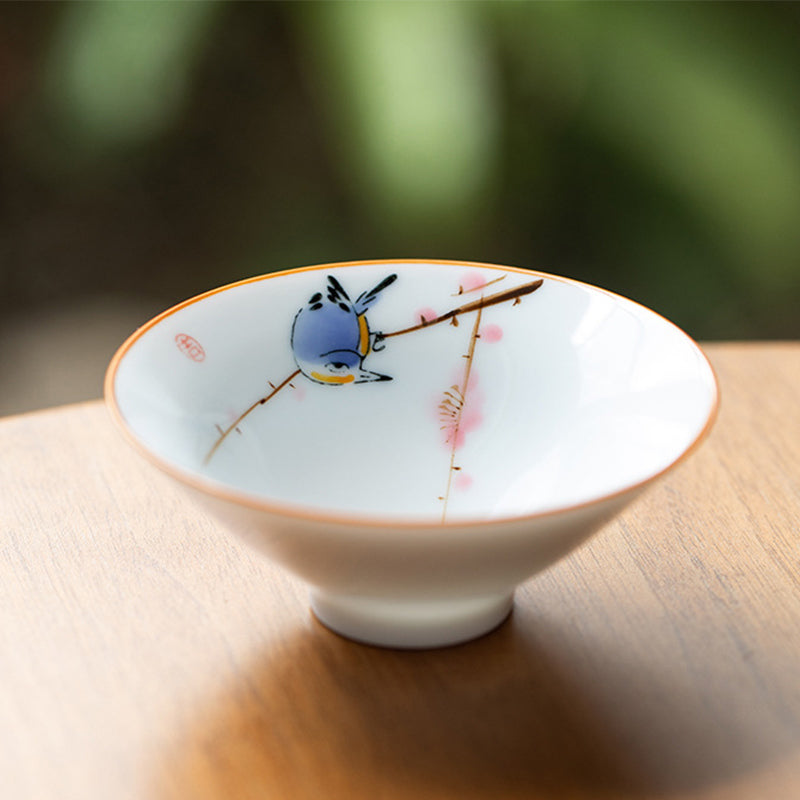 Mandala Koi Fish Lotus Ceramic Tea Cup 50ml Harmony