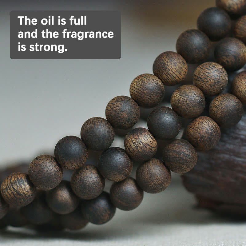 7mm Agarwood Mala Bracelet for Peace & Strength