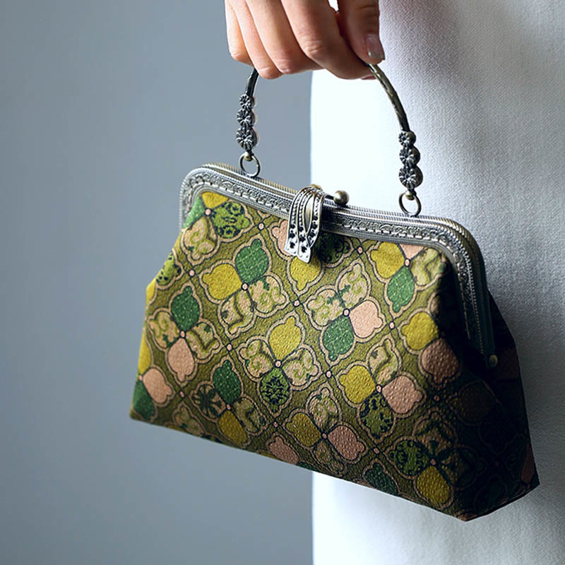 Green Leaves Crossbody Bag with Metal Chain | Spiritual Accessories