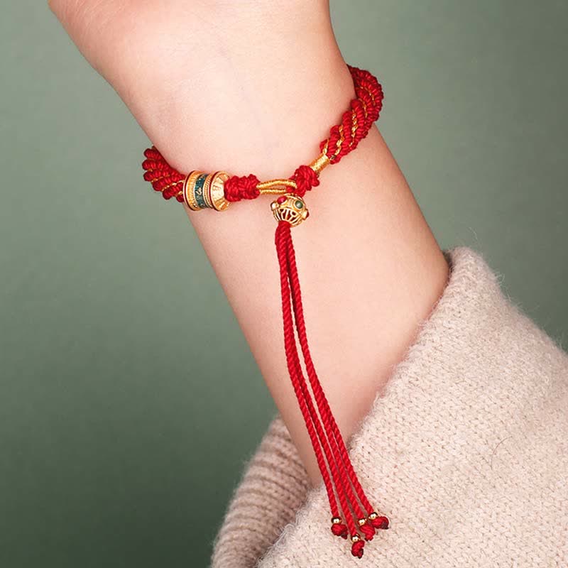 Handmade Tibetan Red String Bracelet for Luck and Protection