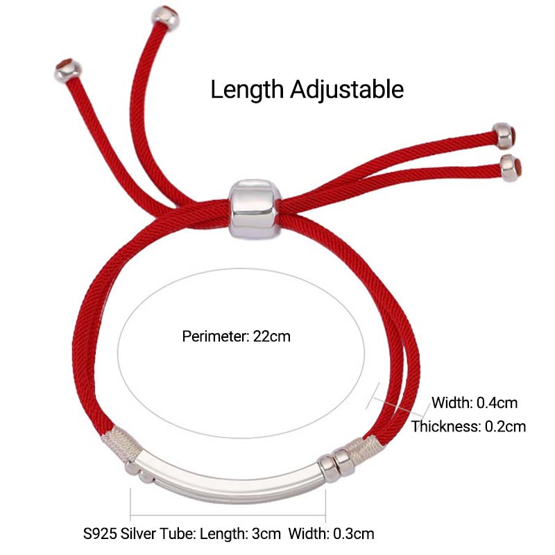 Sterling Silver Red String Layered Braid Bracelet for Luck & Protection