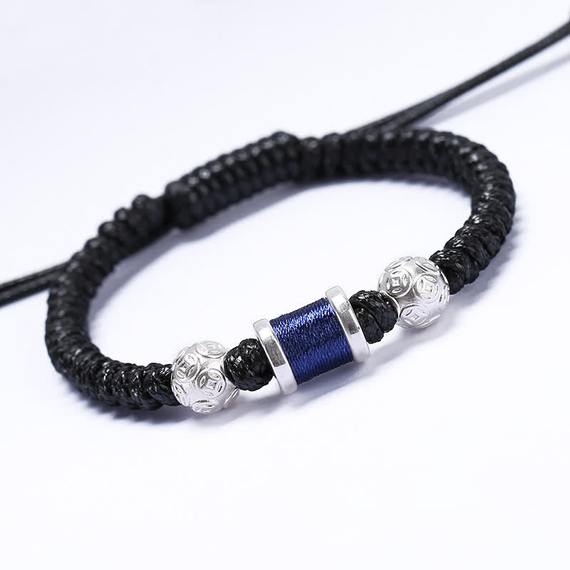 999 Sterling Silver Copper Coin Balance Bracelet for Spiritual Protection