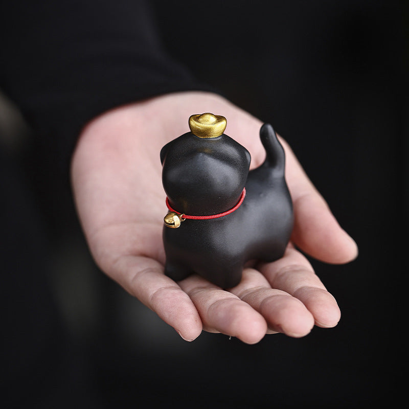 Mini Lucky Cat Ceramic Figurine for Luck and Prosperity
