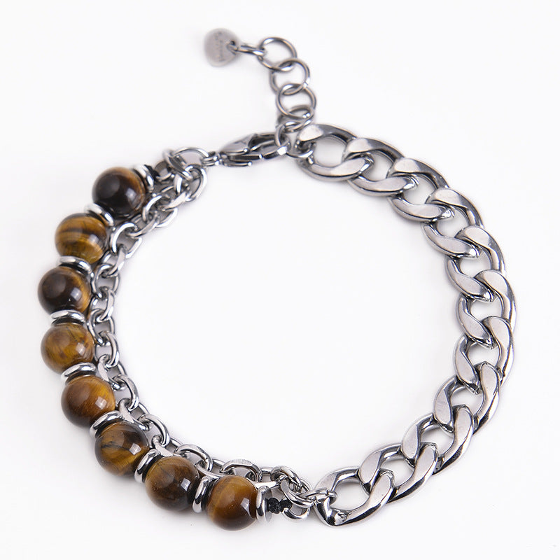 8mm Tiger Eye Picasso Jasper Energy Bracelet