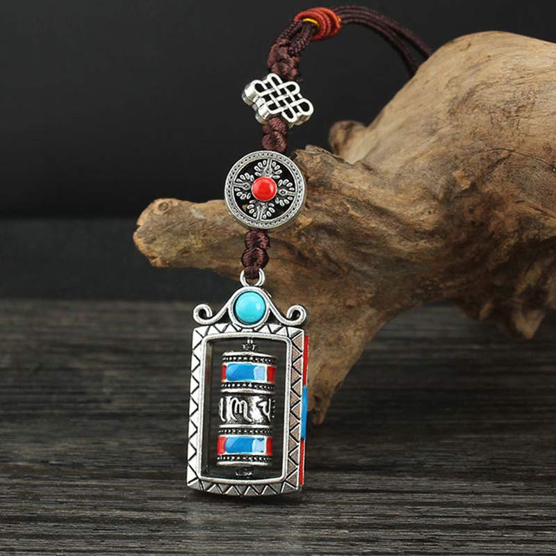 Om Mani Padme Hum Prayer Wheel Keychain | Spiritual Decoration