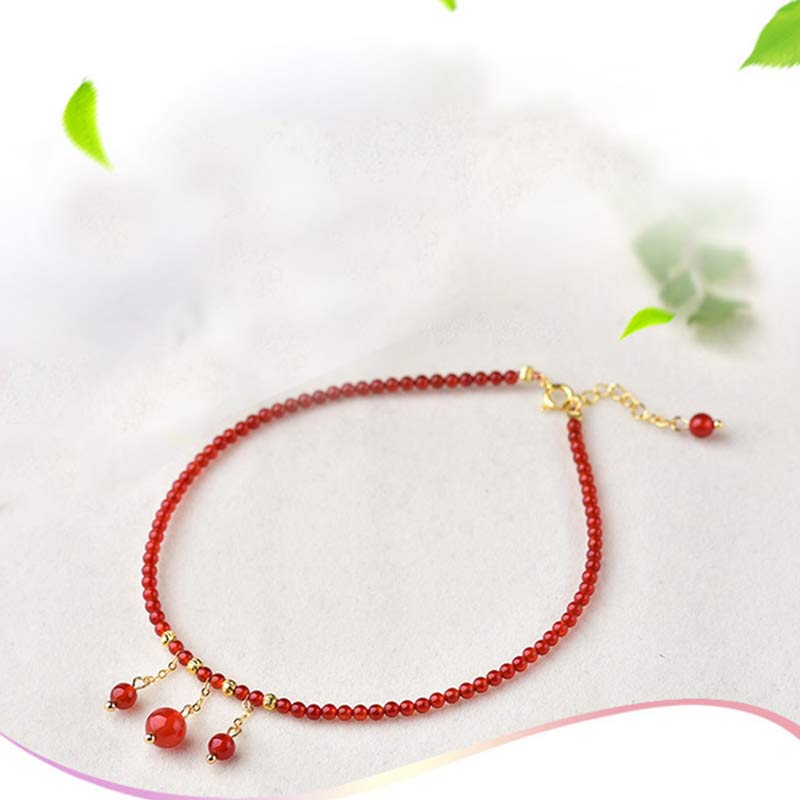 Red Agate Confidence Calm Anklet for Inner Peace