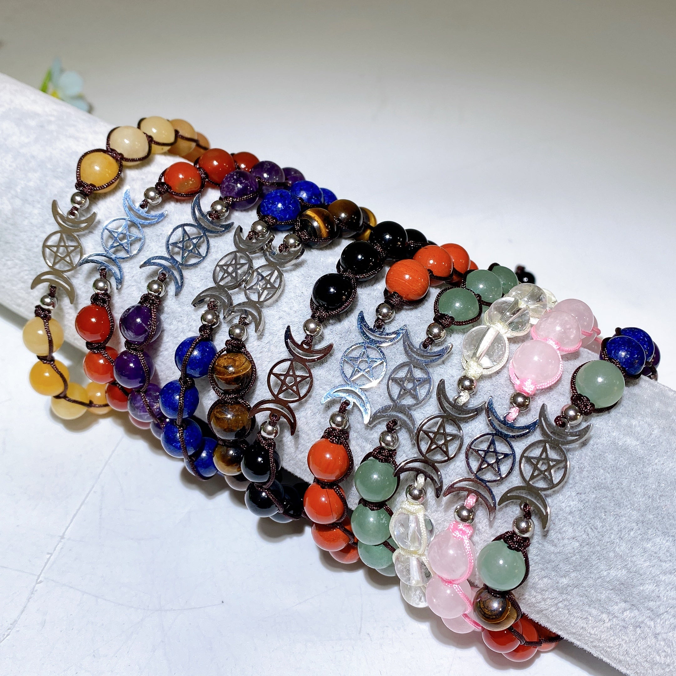 Adjustable 8mm Mixed Crystal Spiritual Bracelet
